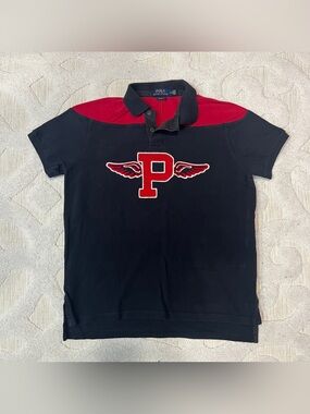 Polo Ralph Lauren Wings Rugby Shirt Mens Large Custom Fit Embroidered Design